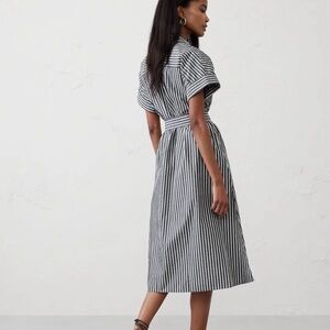 Black and white striped shirt dress